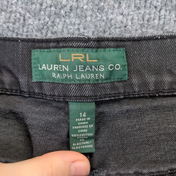Lauren Jeans Co. Womens Classic Straight Jeans Blac Plus Size 14 Denim 5-Pocket - Picture 8 of 11